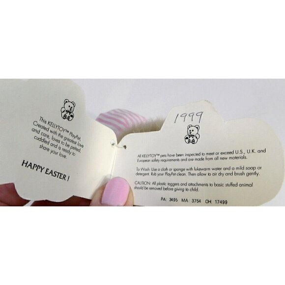 Kuddle Me Toy Easter bunny plush stuffed rabbit approx 12" vintage KELLYTOY 1999 - Picture 3 of 4